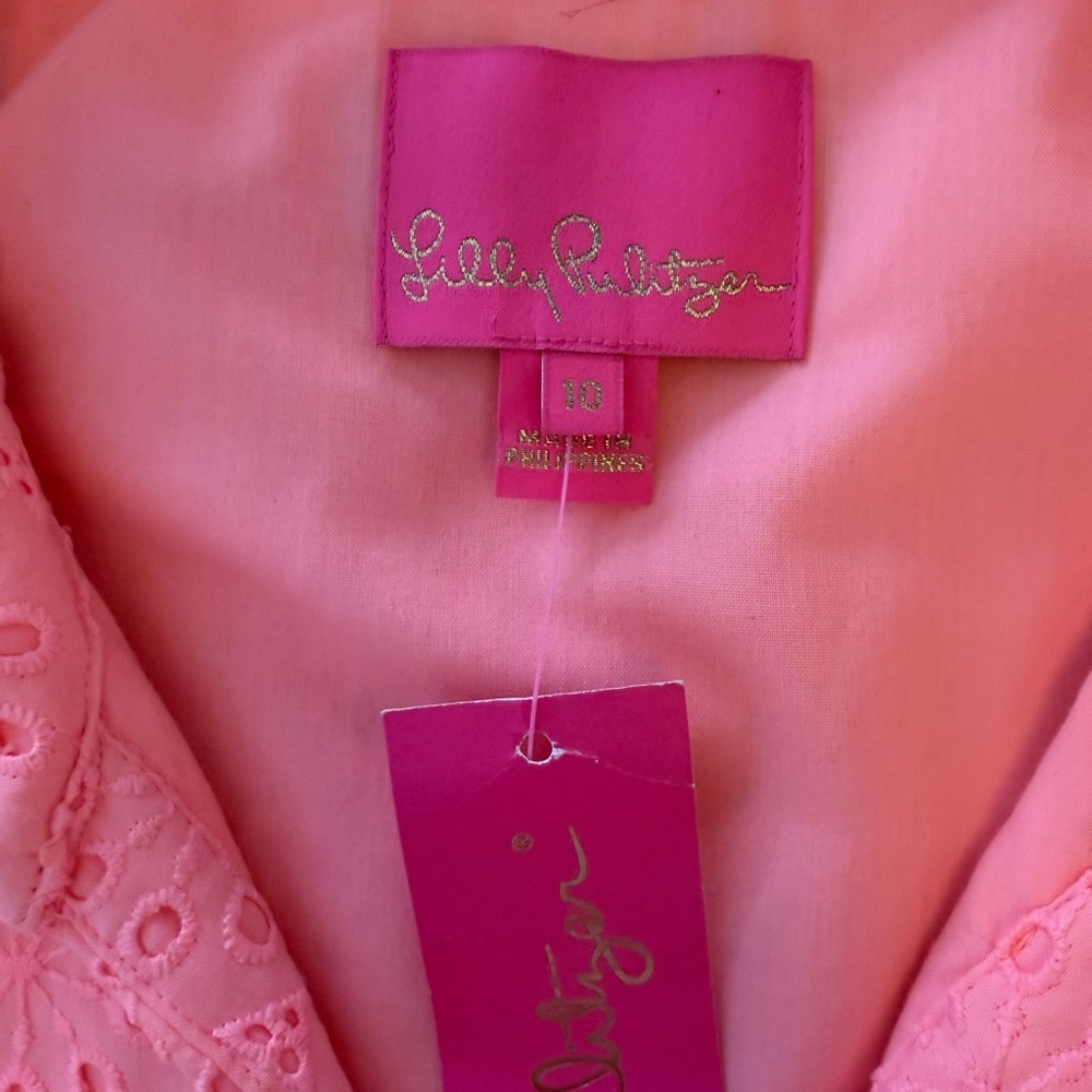 Lilly Pulitzer Shelona Coral Neon Sunburst Dress 10 - Picture 5 of 12